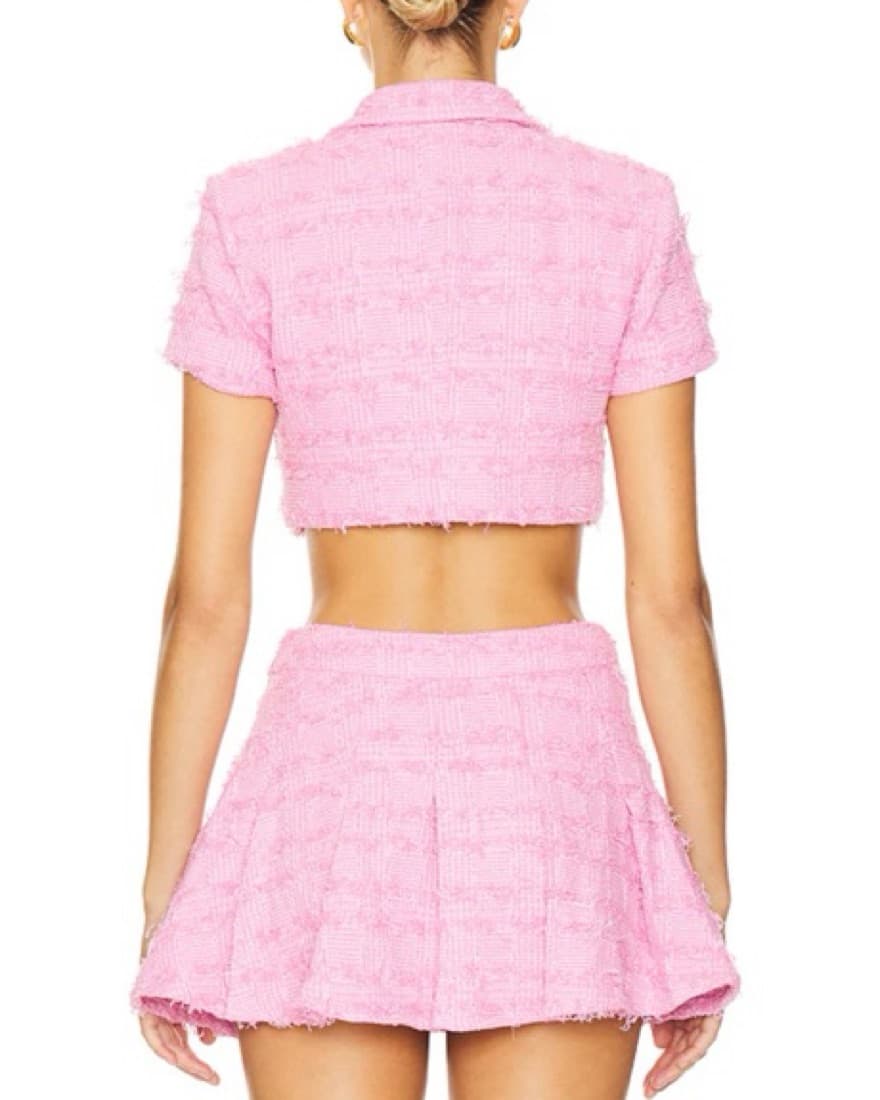 Lovers & Friends Pink Tweed Skirt Set - Image 4