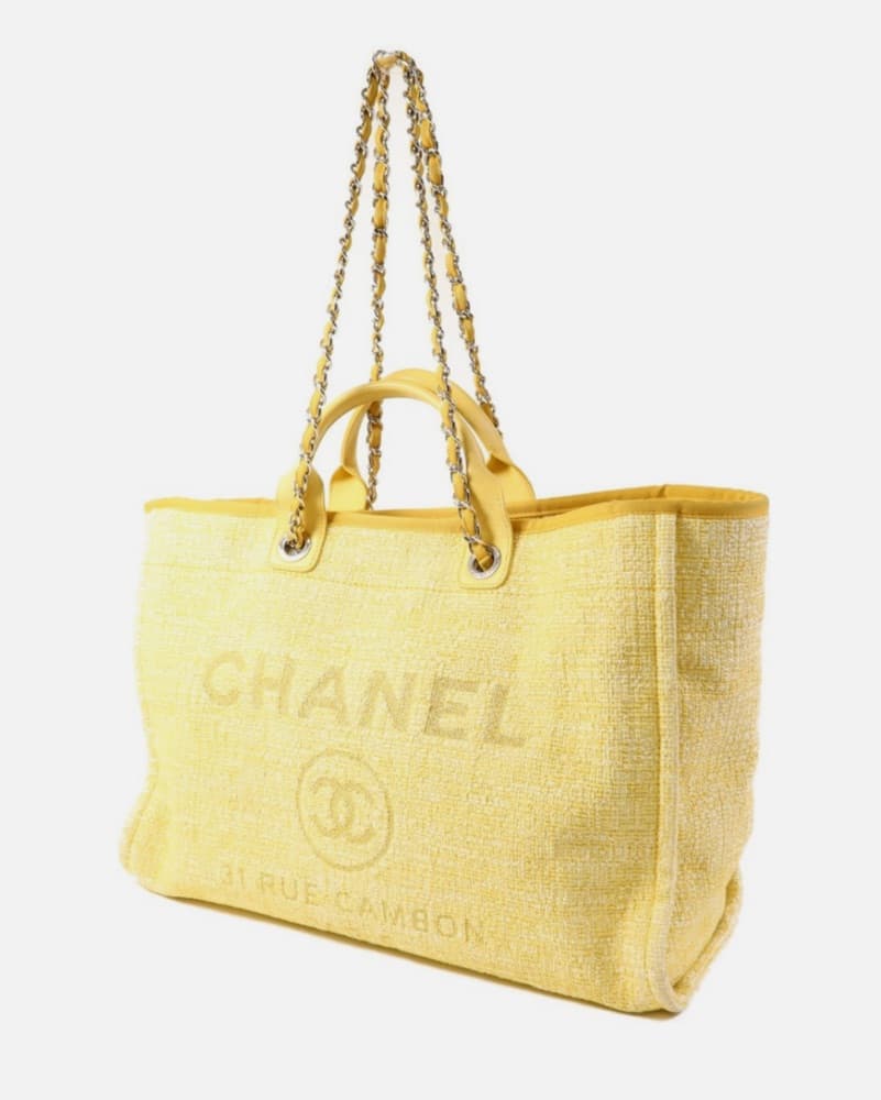 Chanel Yellow Deauville Tote - Image 3