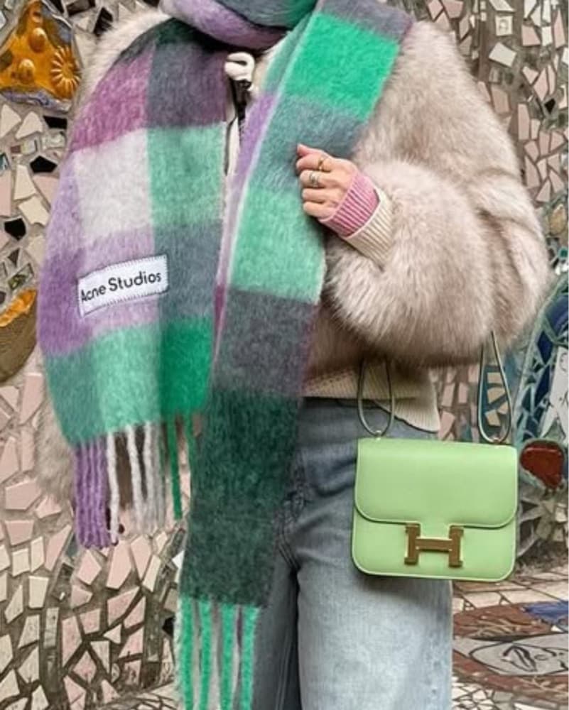 Plush Multicolor Faux Fur Scarf - Image 2
