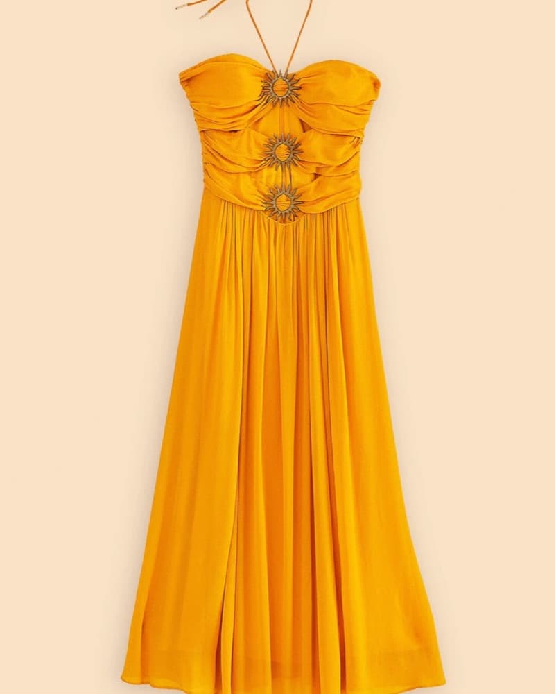 Farm Rio Gold Sun Dress - Image 2