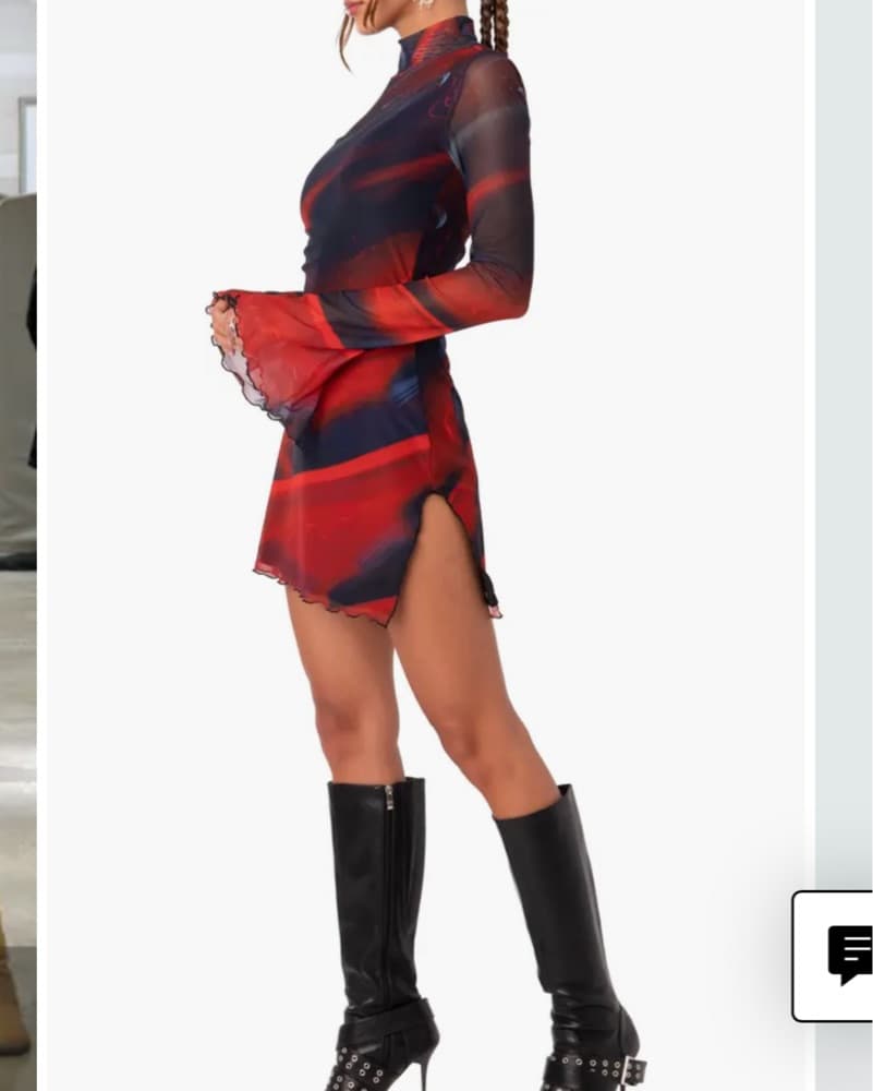 Bold Striped Mesh Mini Dress - Image 3