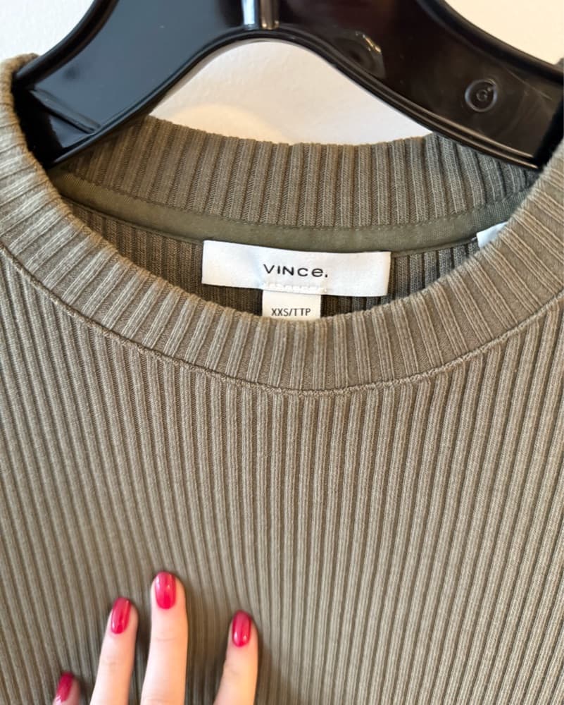 Vince Ribbed Knit Midi Dress - Image 2