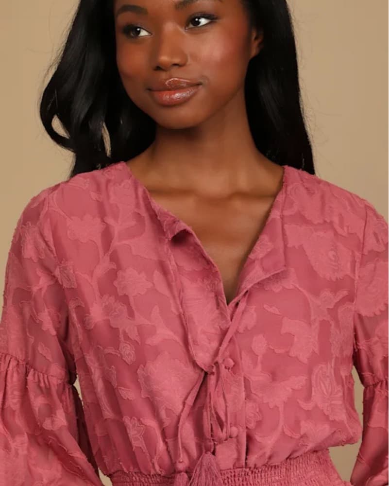 Pink Long Sleeve Dress - Image 4