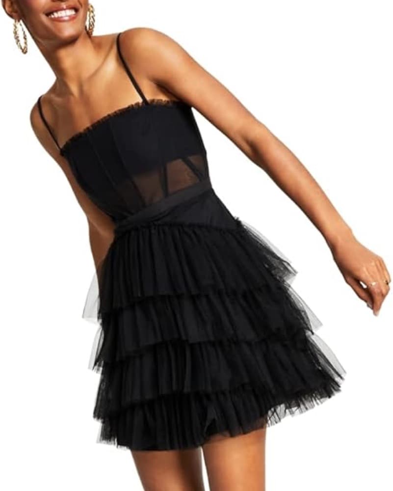 Betsy & Adam Kiara Mesh Corset Dress - Image 4