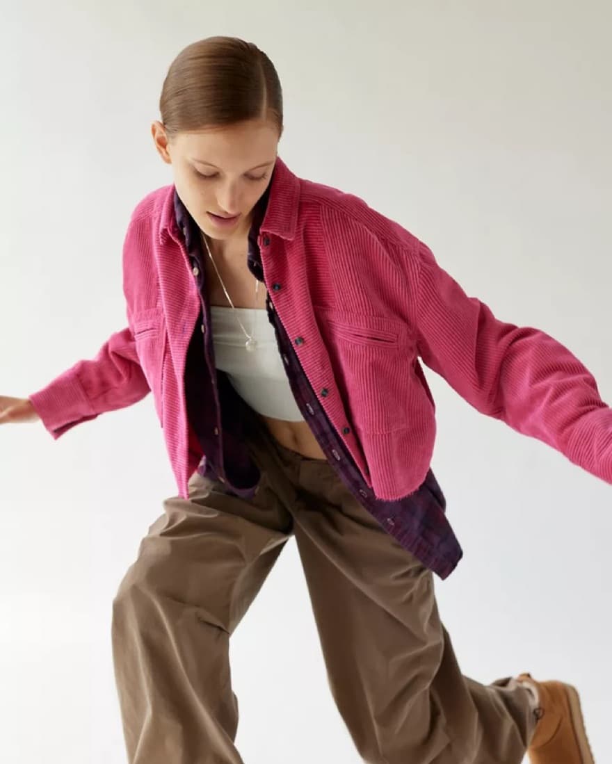 BDG Rodney Corduroy Cropped Button-Down  - Image 1