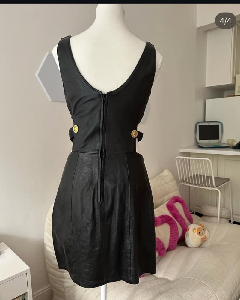 vintage leather mini dress  - Image 3