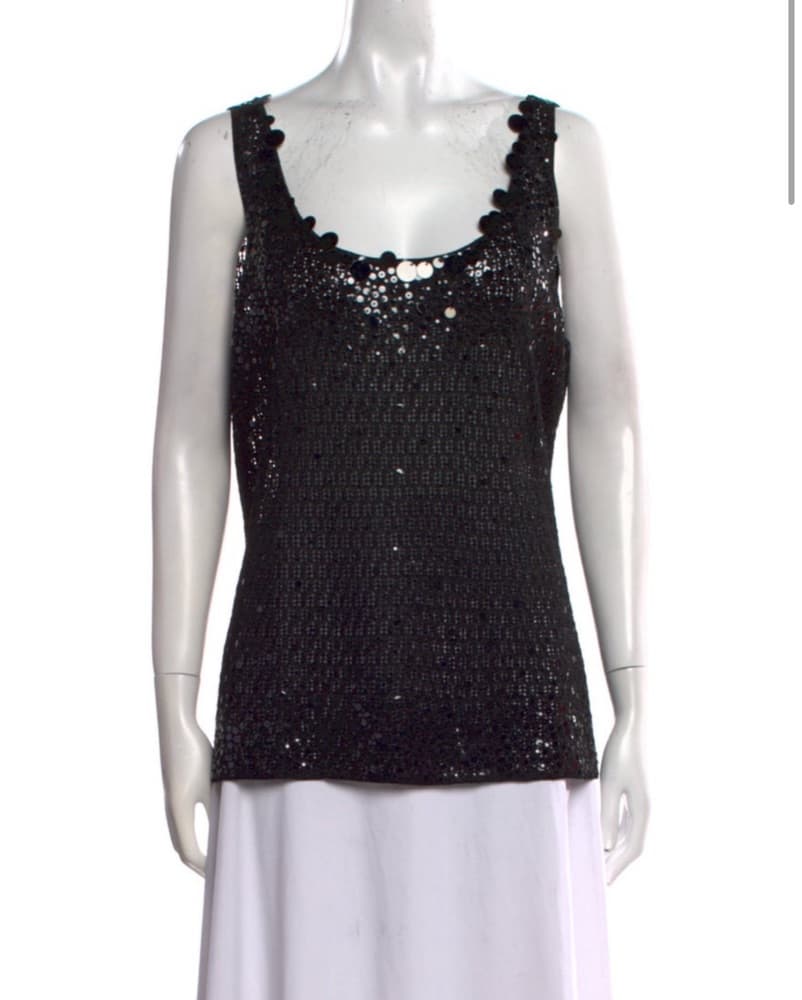 St. John sequin black tank top. - Image 1