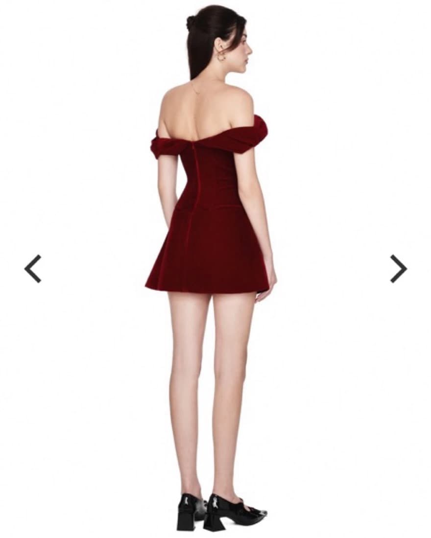 Mercer Red Velour Dress - Image 4