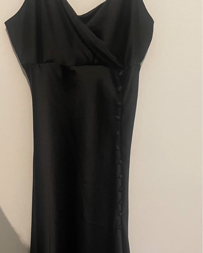 Black Satin Maxi Slip Dress - Image 5