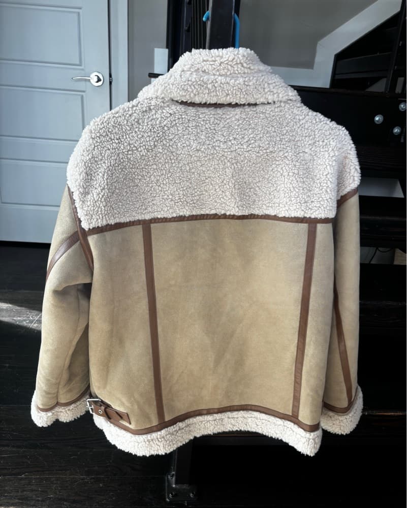 Cream Faux Shearling Jacket - Image 2