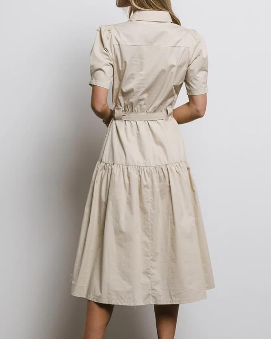 Brown Midi Tie Dress - Image 3