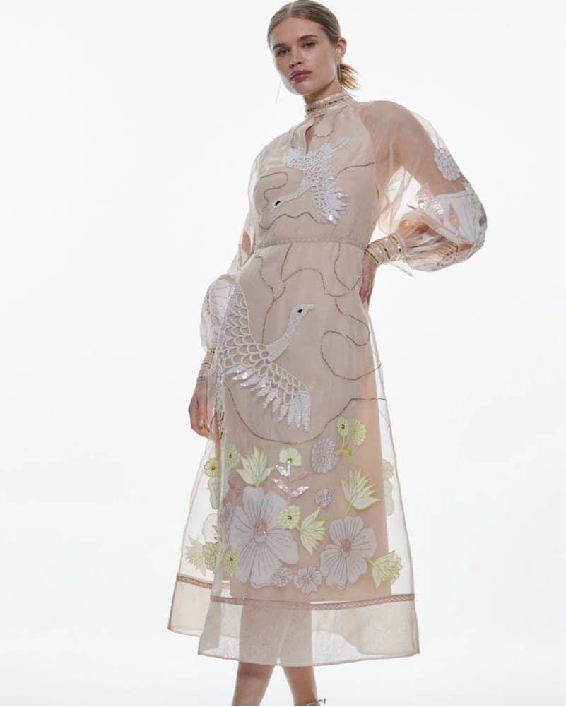 Karen Millen Applique Woven Dress - Image 1
