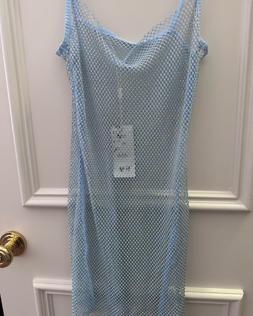 Baby Blue Rhinestone Dress - Image 1