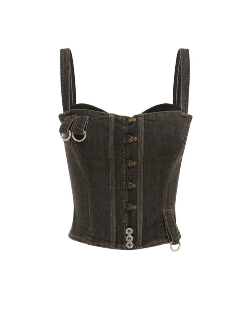 With Jean Romy Corset Top Washed Black - Image 6