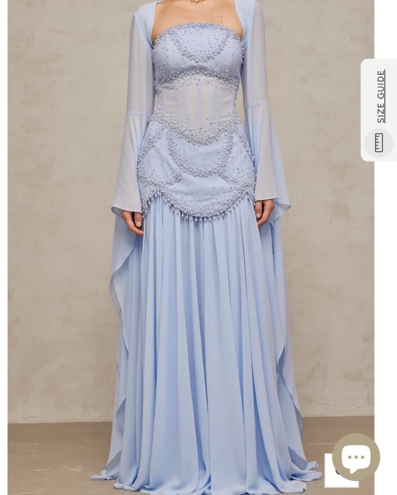 Blue chiffon gown - Image 2
