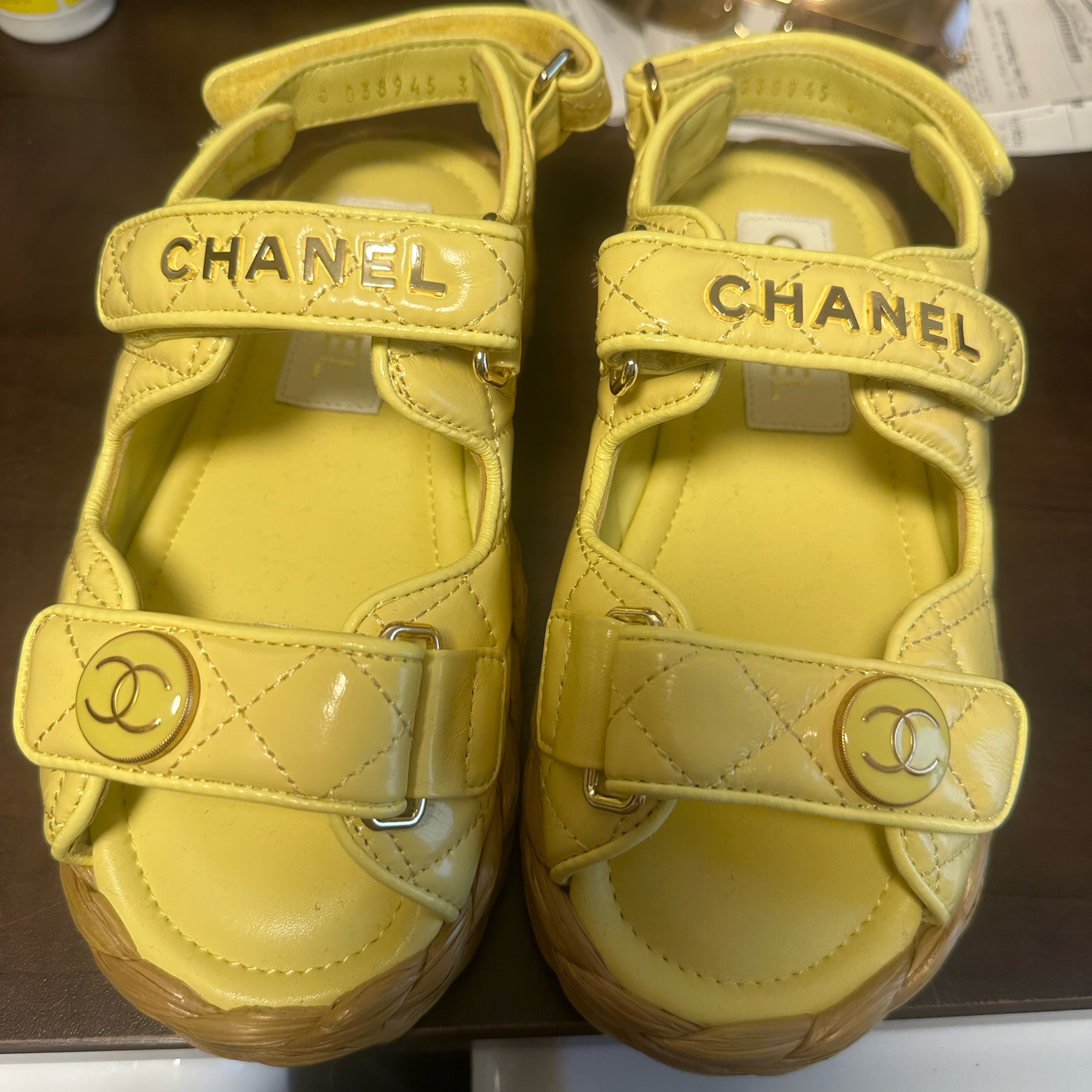 Chanel Yellow Sandals - Image 1
