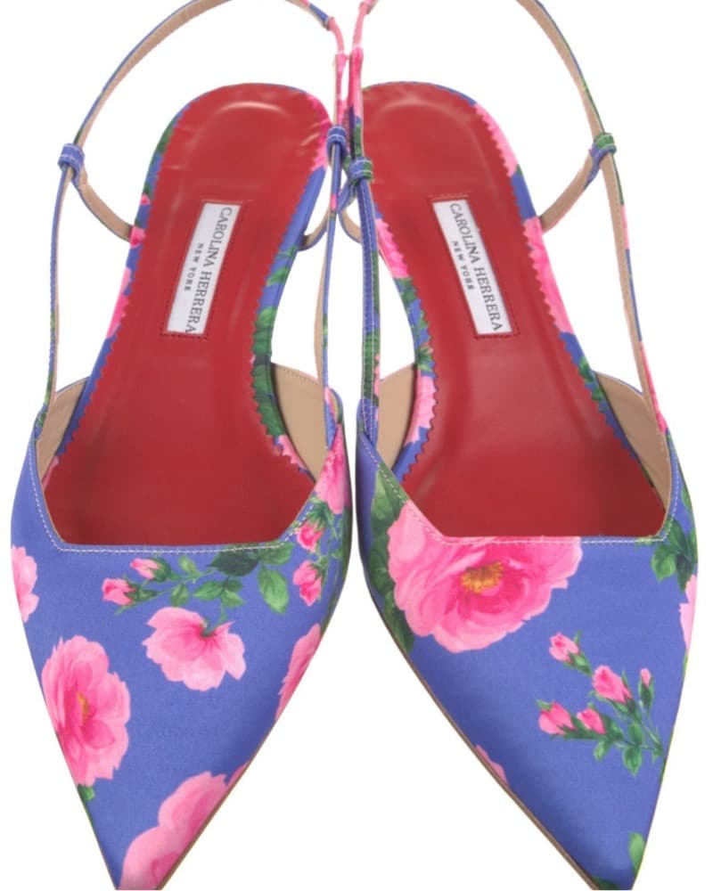 Carolina Herrera Floral Slingback Heels - Image 3