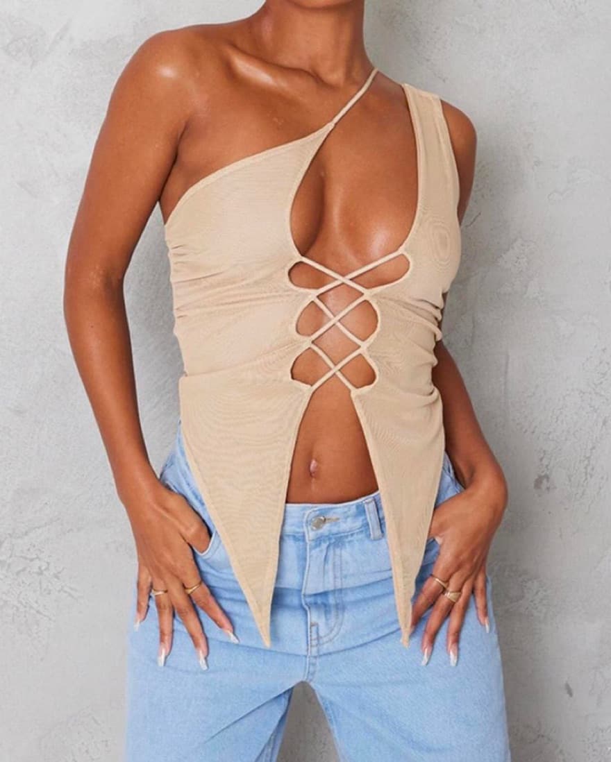 PrettyLittleThing Nude Top - Image 1