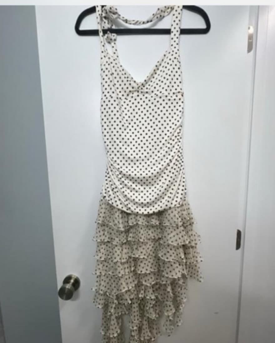 Bcbg Vintage Polka Dot Ruffle Dress - Image 3