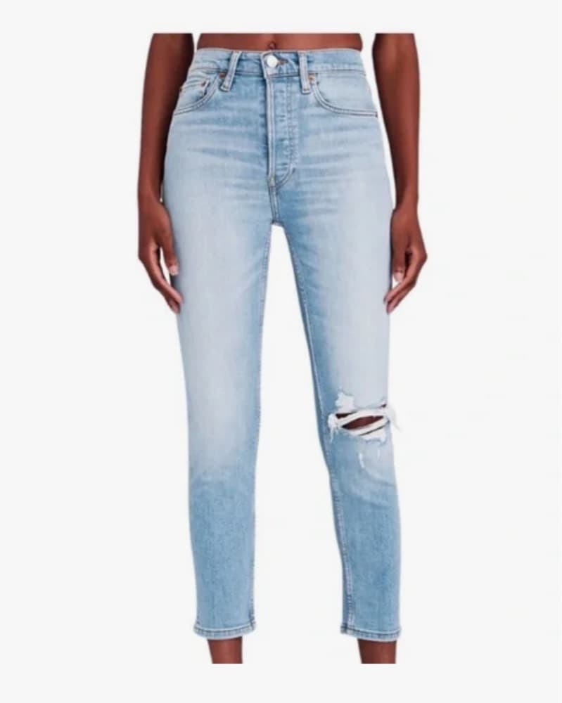 RE/DONE 90s High Rise Ankle Crop Jeans - Image 2