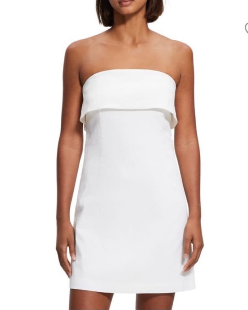 Strapless Linen Mini Dress - Image 1