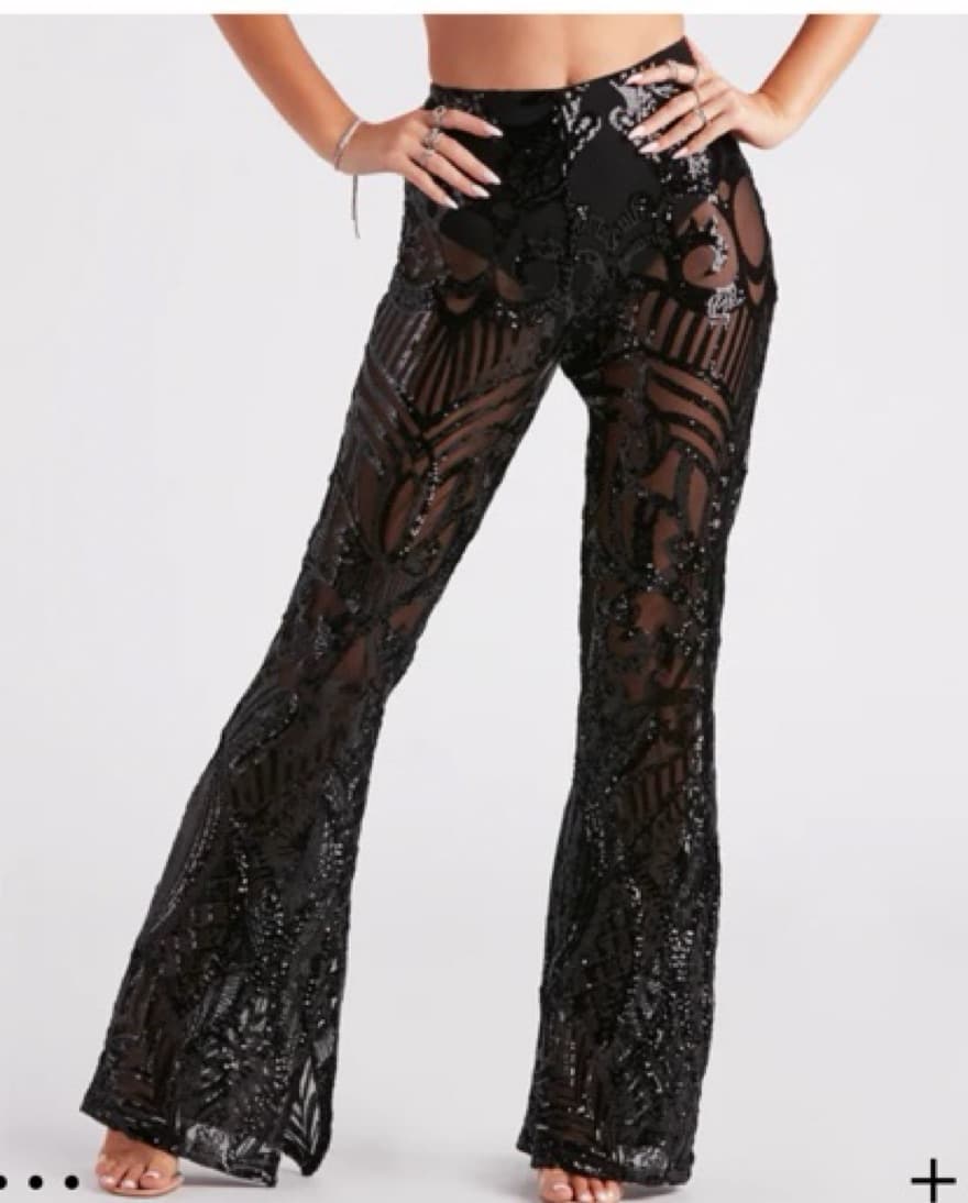 Glitzy Night Out Sequin Flare Pants - Image 2