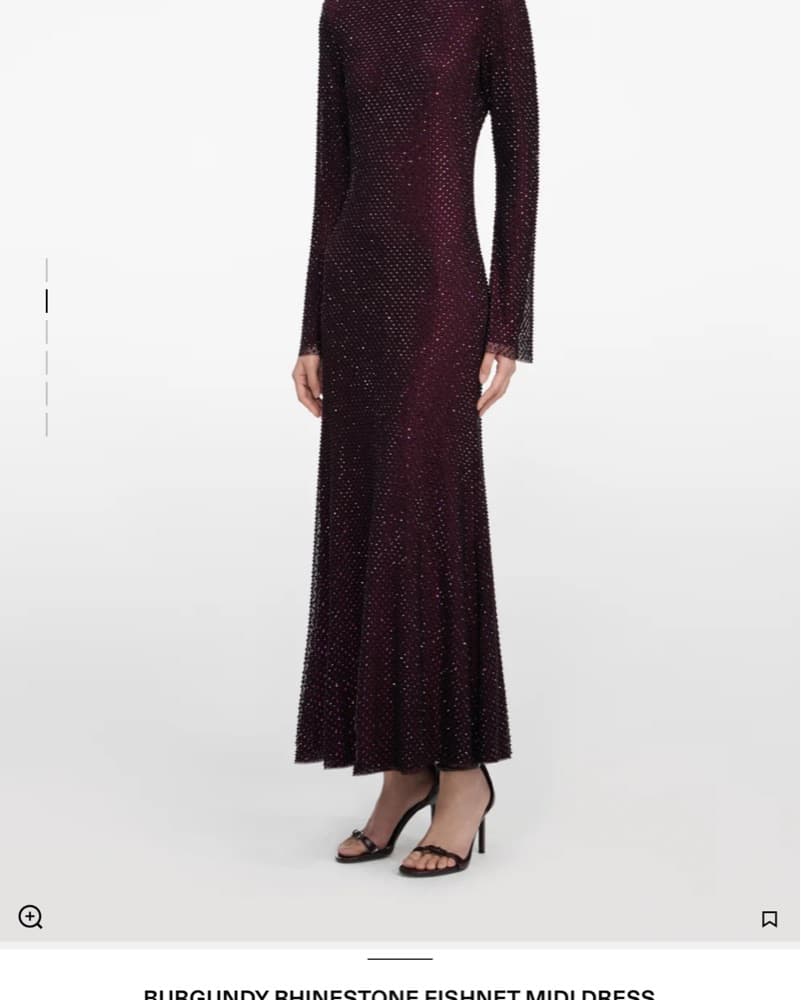 Self-Portrait Burgundy Rhinestone Dress - Image 6