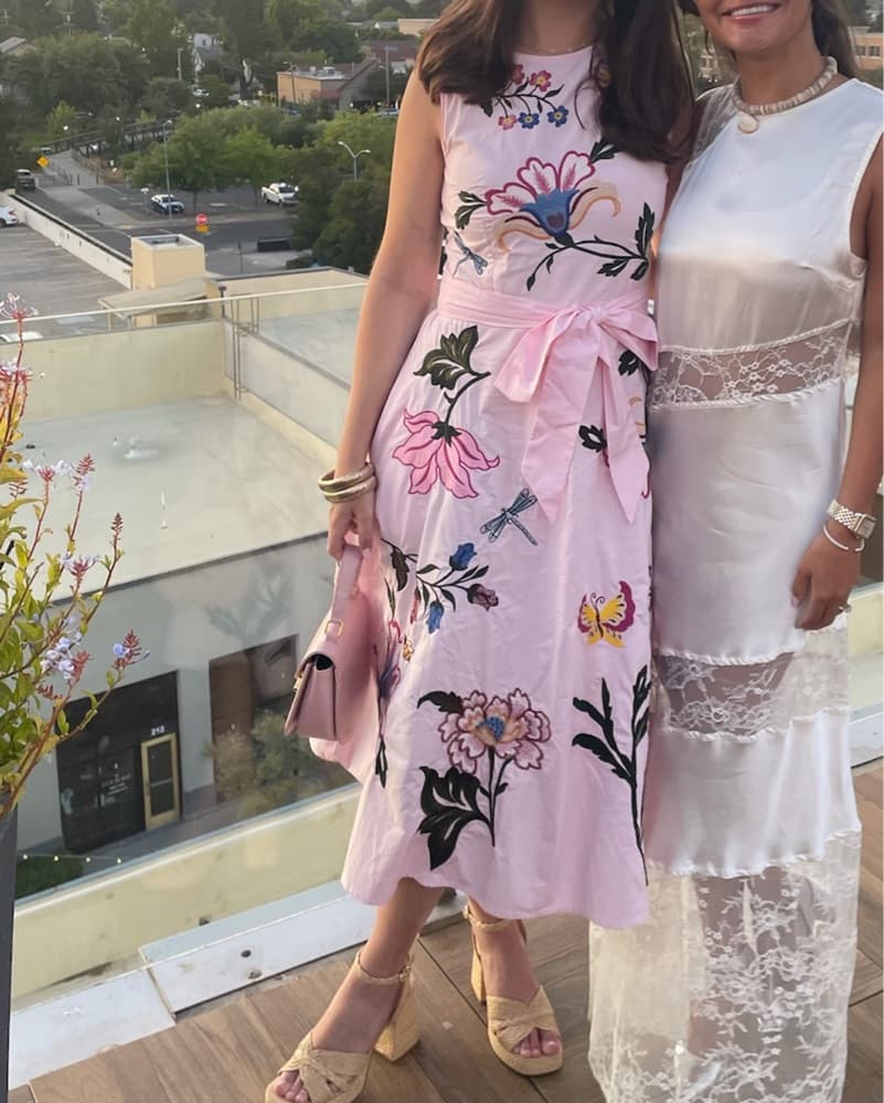 Fanm Mon Gloriosa Pink Midi Dress - Image 1