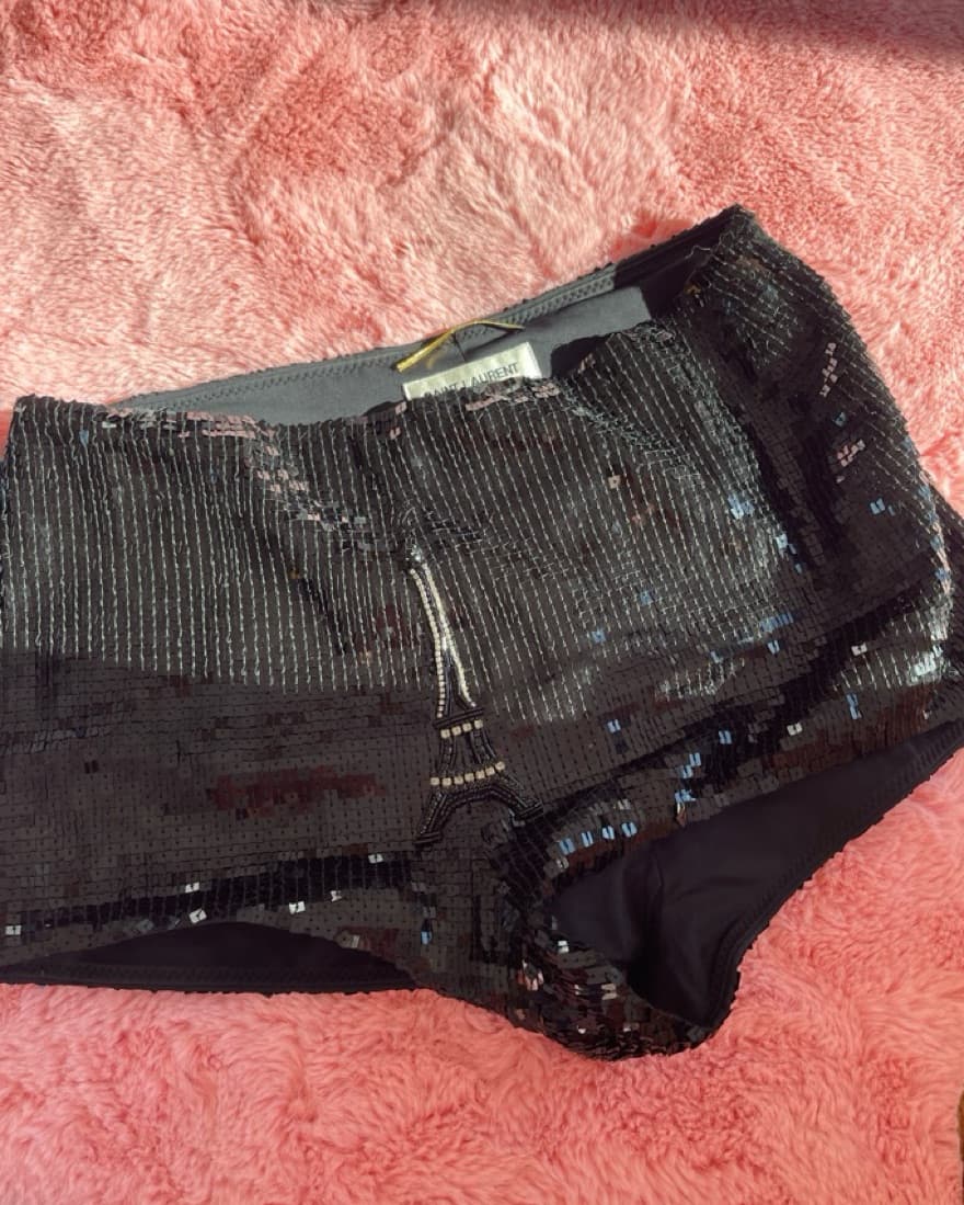 SAINT Laurent MICRO SEQUIN SHORTS - Image 1