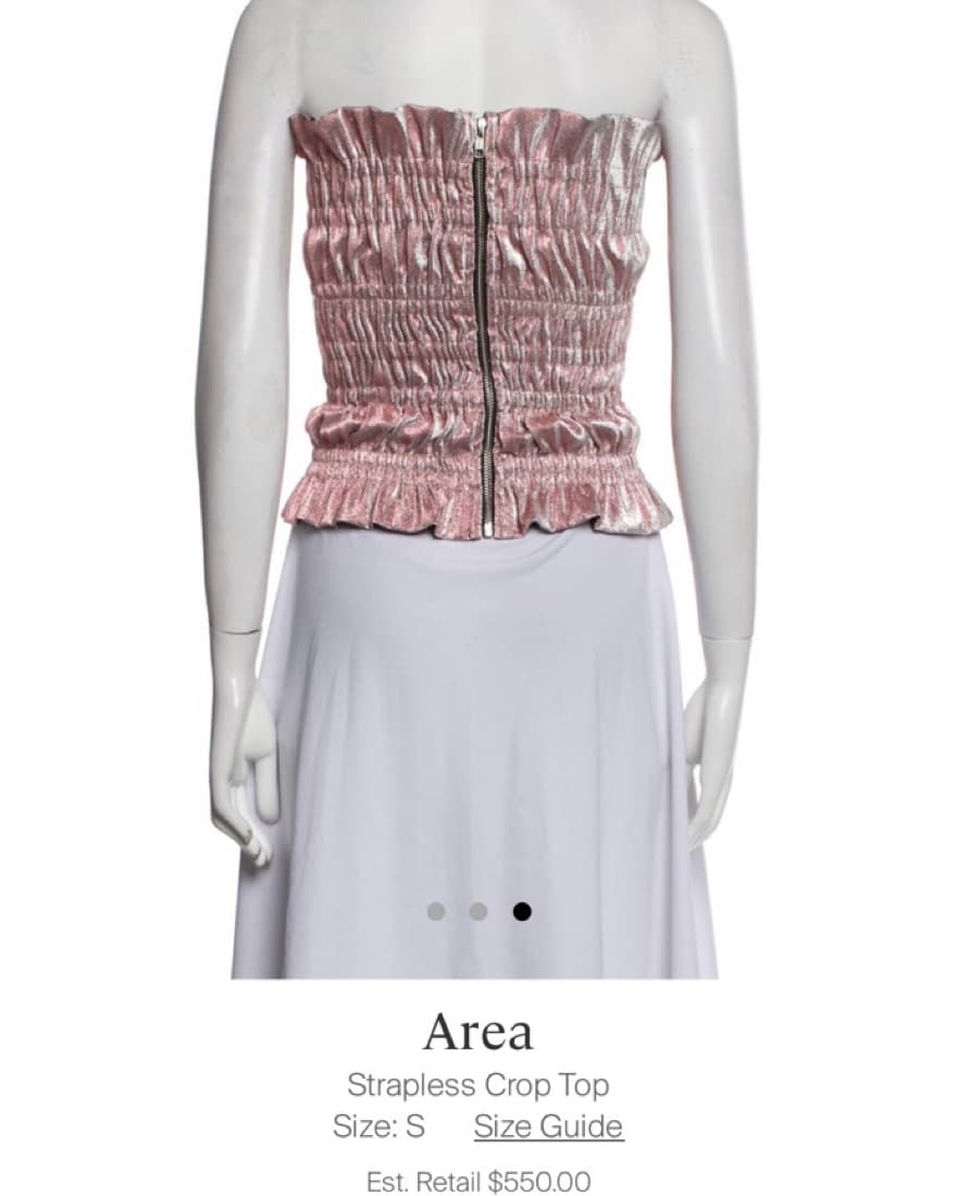 Area Pink Shimmer Ruched Strapless Top   - Image 3