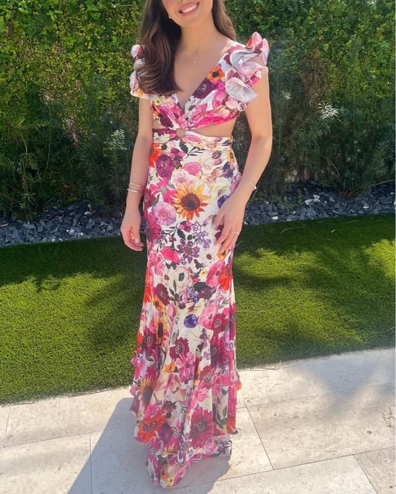 Mac Duggal Multicolor Floral Print - Image 4