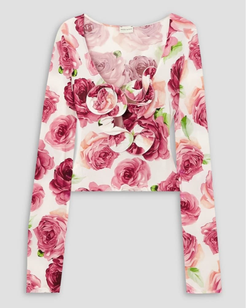 Magda Butrym Ruffled Floral-Print Top - Image 1