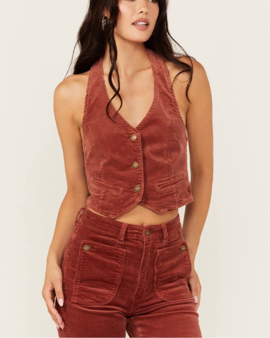 Rollas Dallas Vest - Chesnut Cord - Image 1