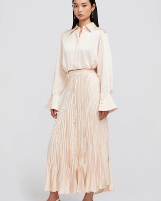SIMKHAI Pleated Maxi Skirt  - Image 1