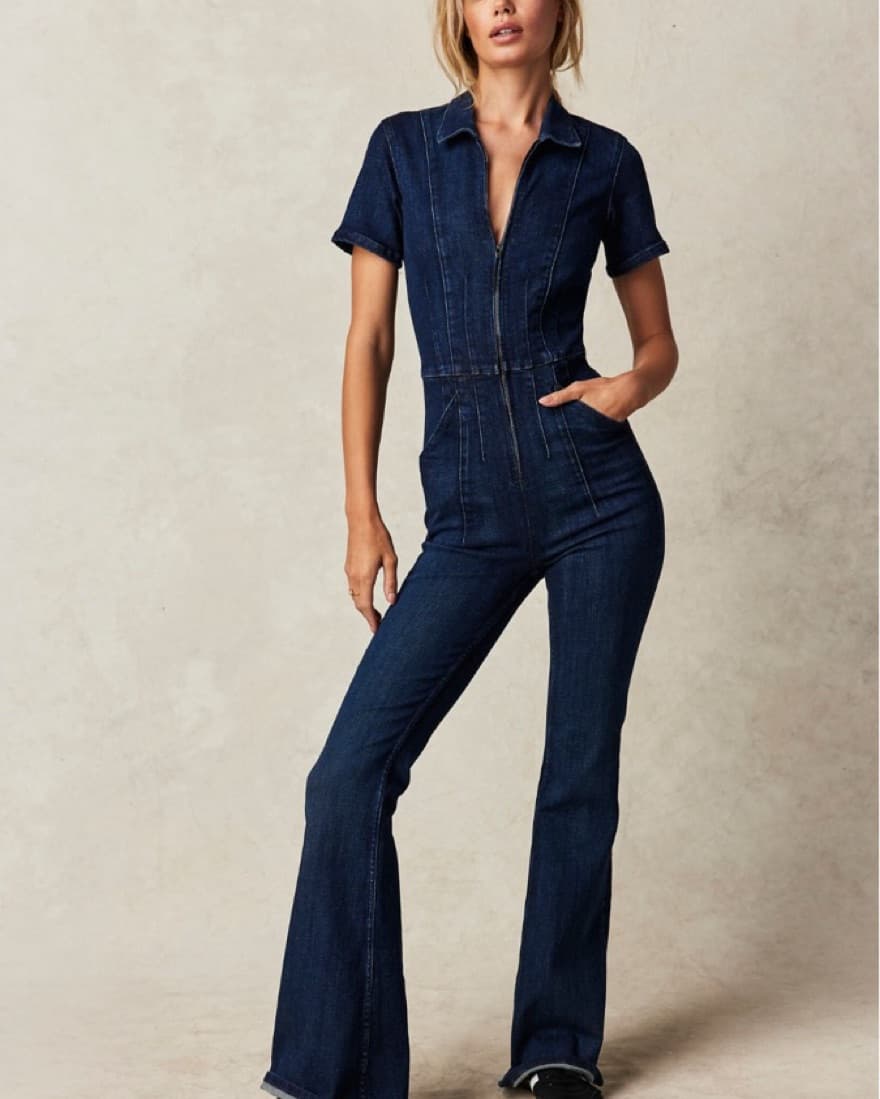 Free People Denim Jumpsuit - Image 1