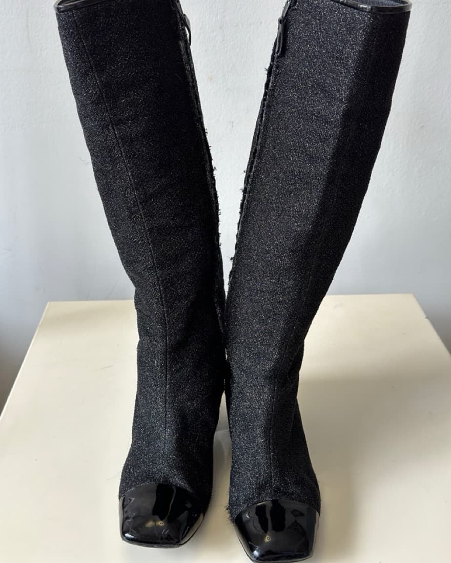 CHANEL 2019 High Black Boots Size 37  - Image 1