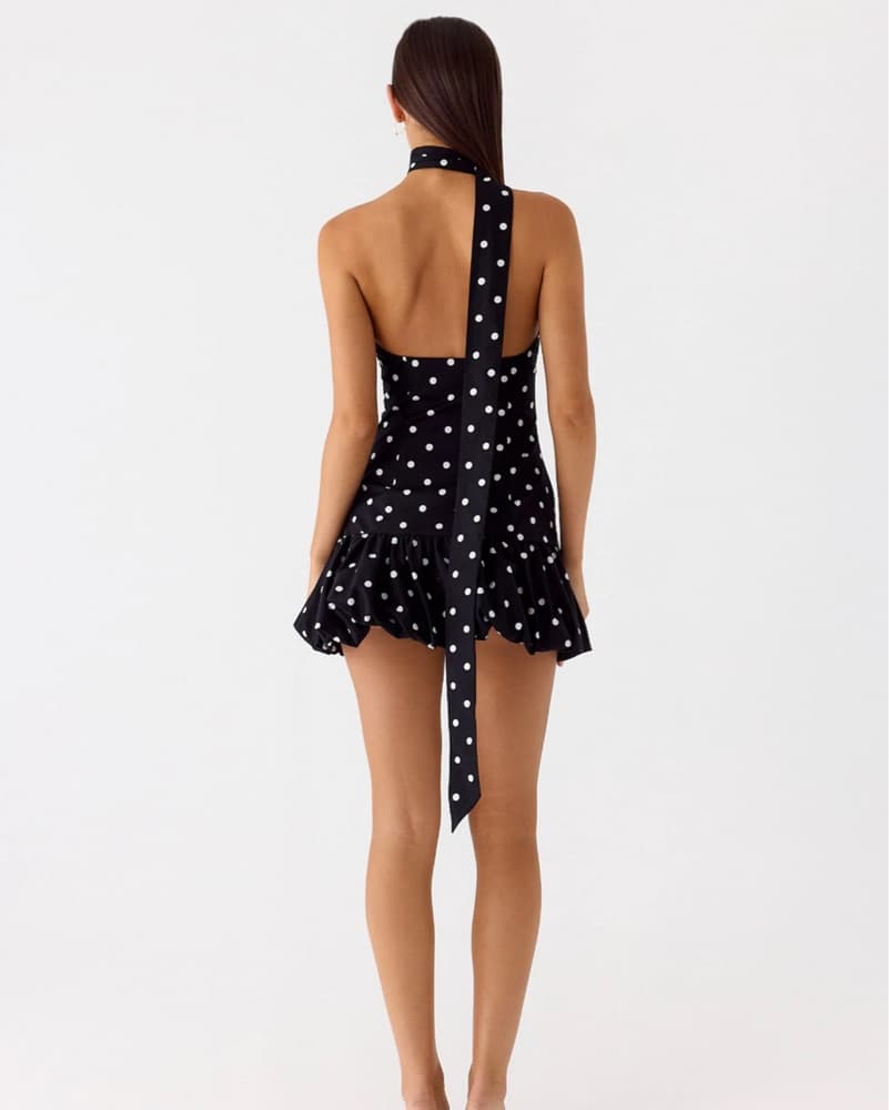 Belina Scarf Polka Dot Mini Dress - Image 4