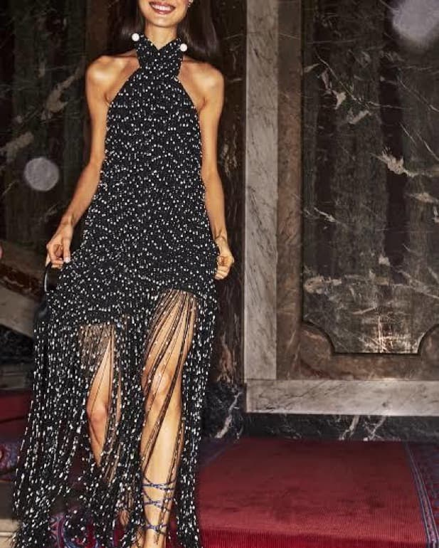 Jacquemus Cortese Fringe Halter Gown - Image 1
