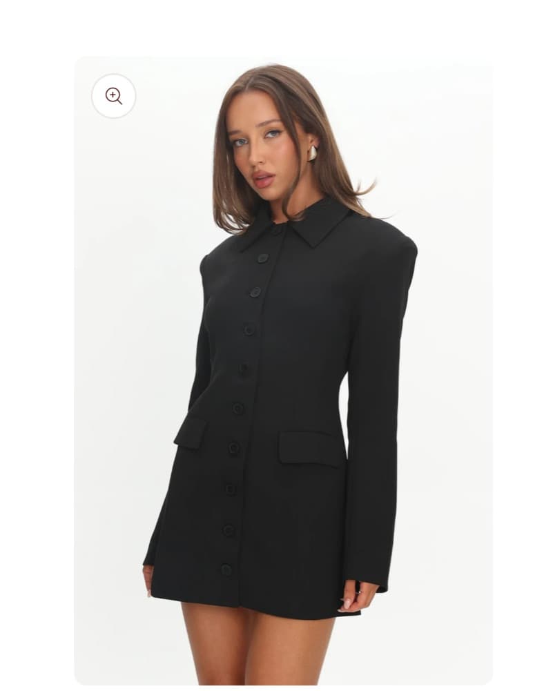 Lioness Black Button Up Mini Dress - Image 4