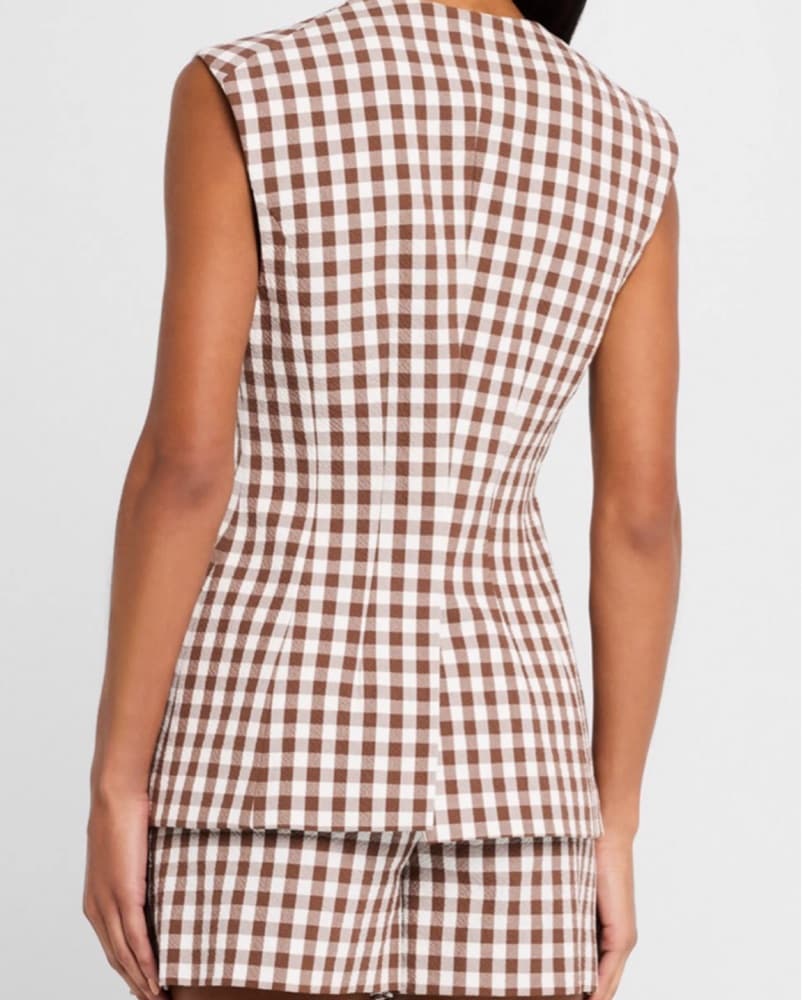Veronica Beard Gingham Vest & Short Set - Image 3
