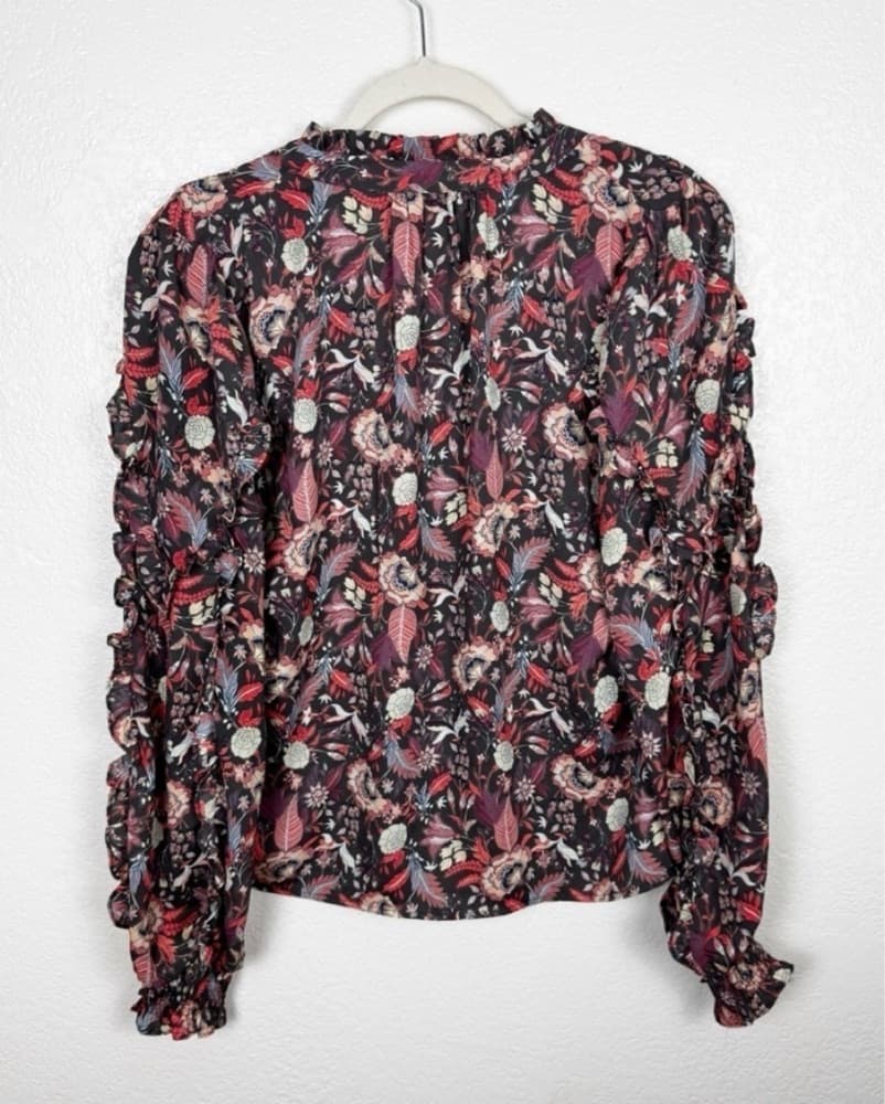 Evereve Floral Puff Sleeve Blouse - Image 6