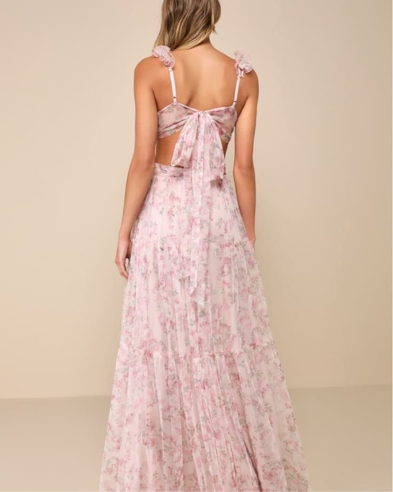 Floral Pink Maxi Dress - Image 2