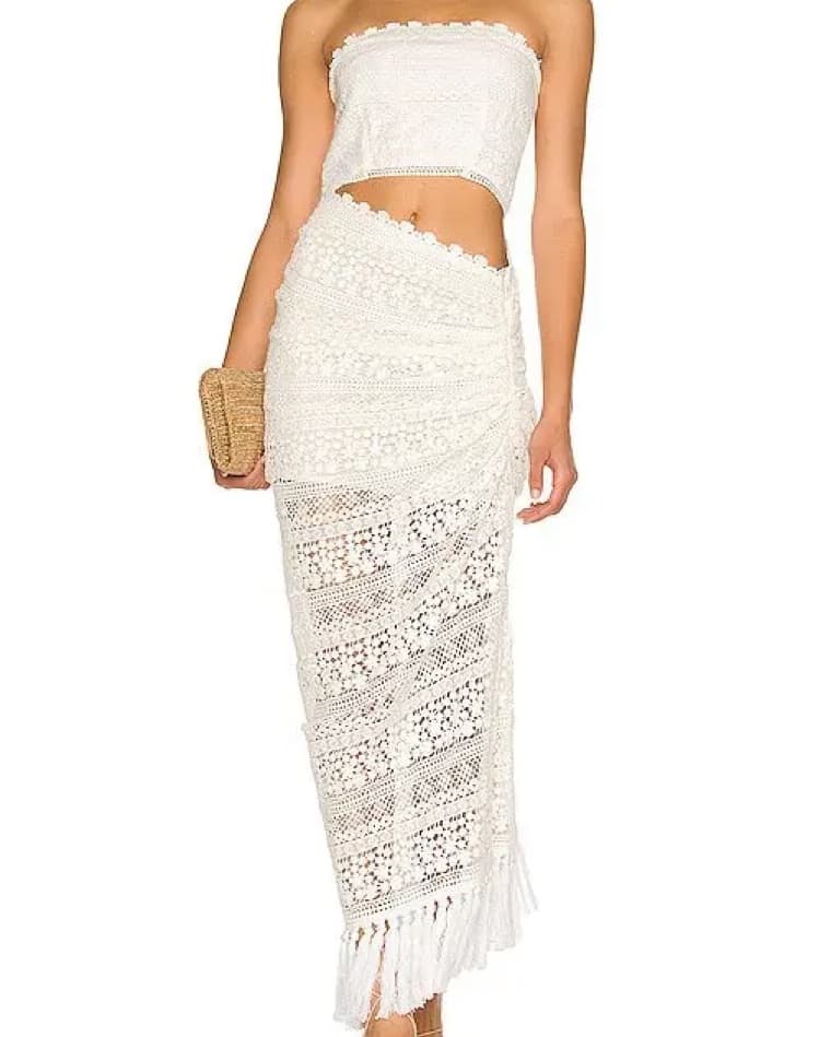 Elegant Crochet Lace Maxi Skirt - Image 1
