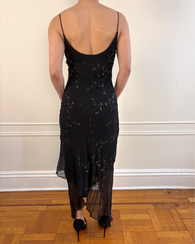 Vintage Sue Wong Embroidered Silk Dress - Image 4