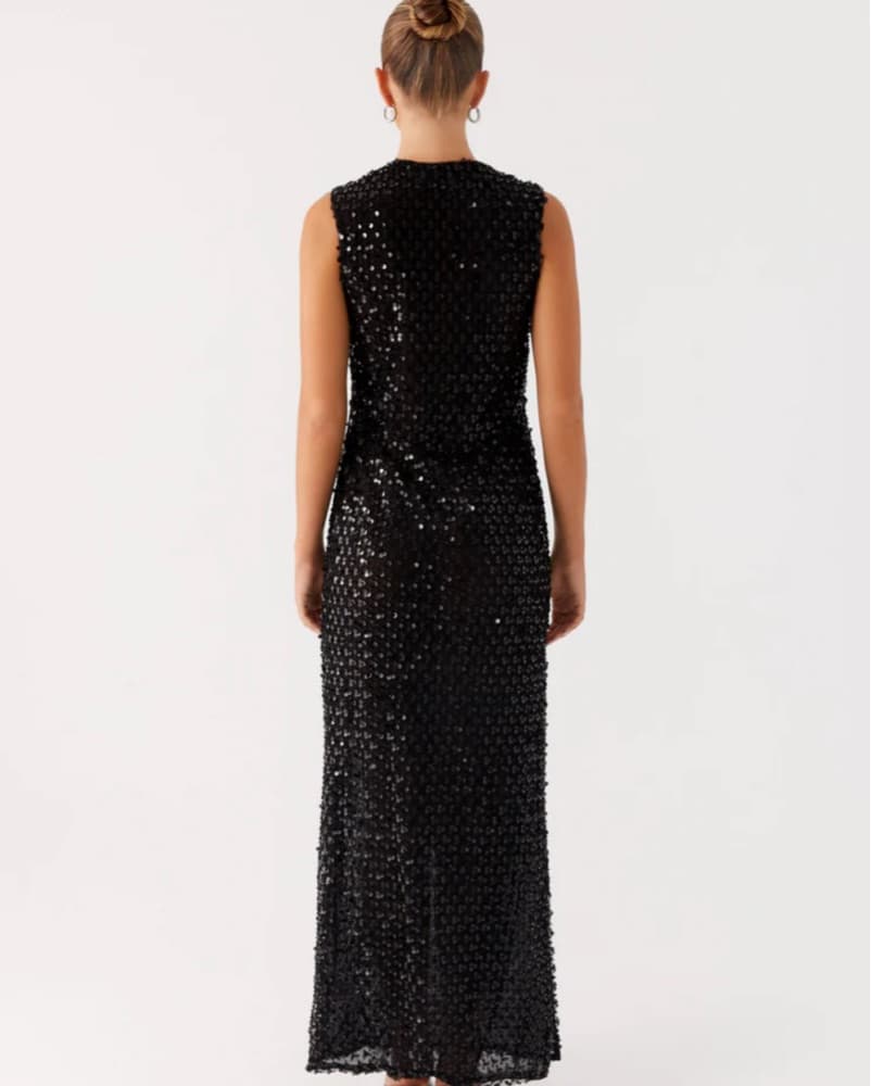 Peppermayo Black Sequin Maxi Dress - Image 2