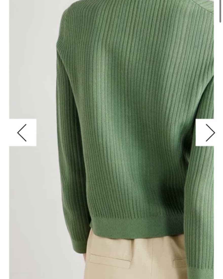 Theory Cropped Ribbed Cardigan - Image 4