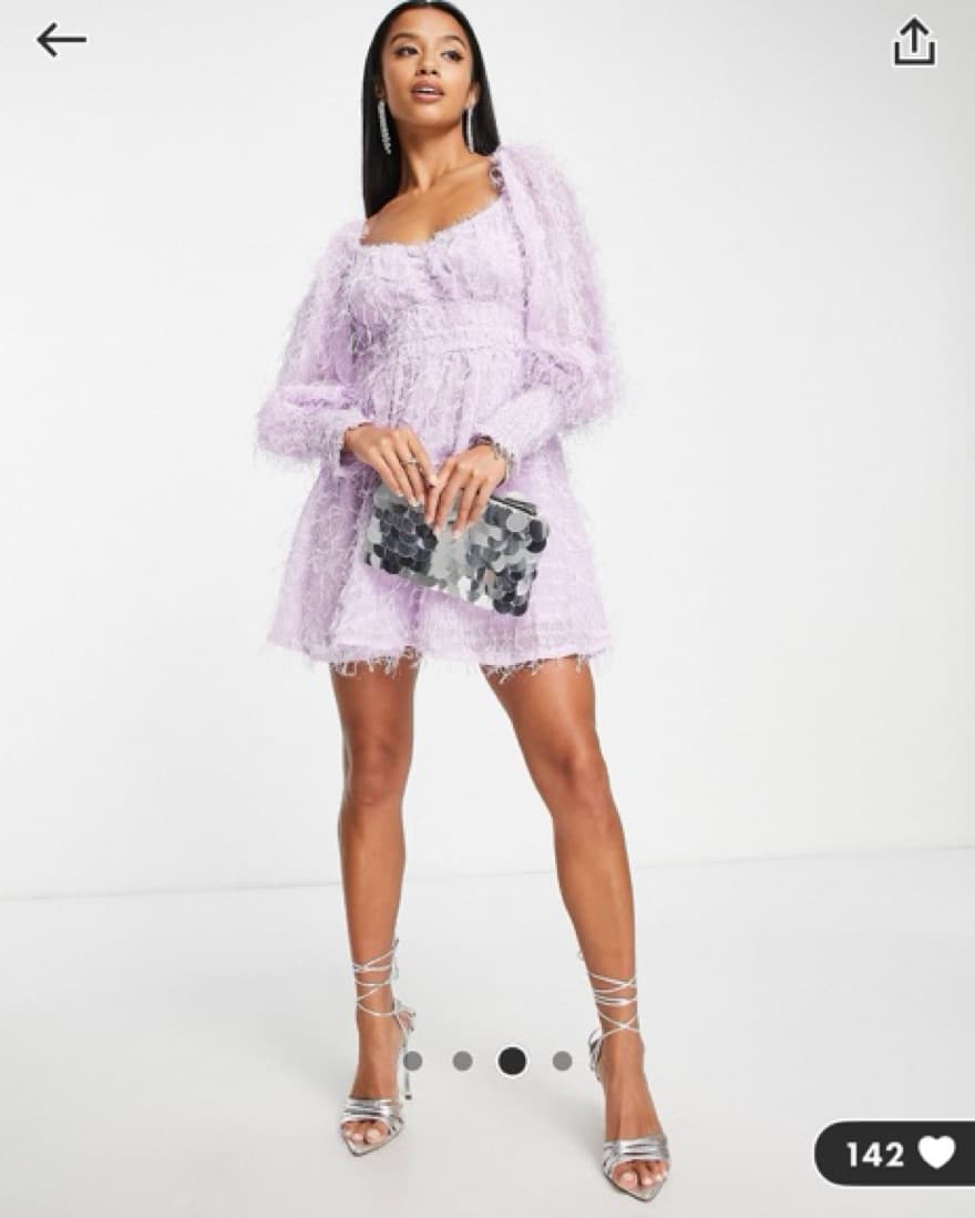 purple frilly mini dress  - Image 1