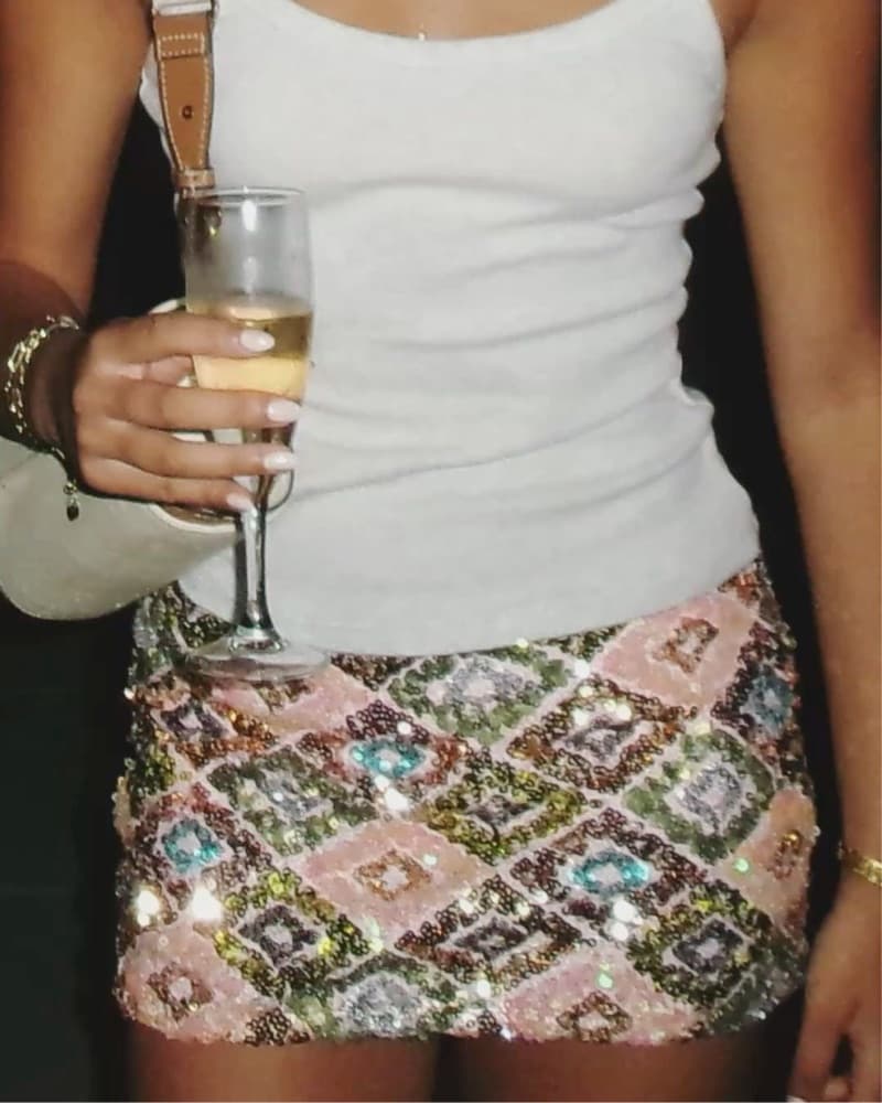 Edikted Sequin Skirt - Muticolor  - Image 1