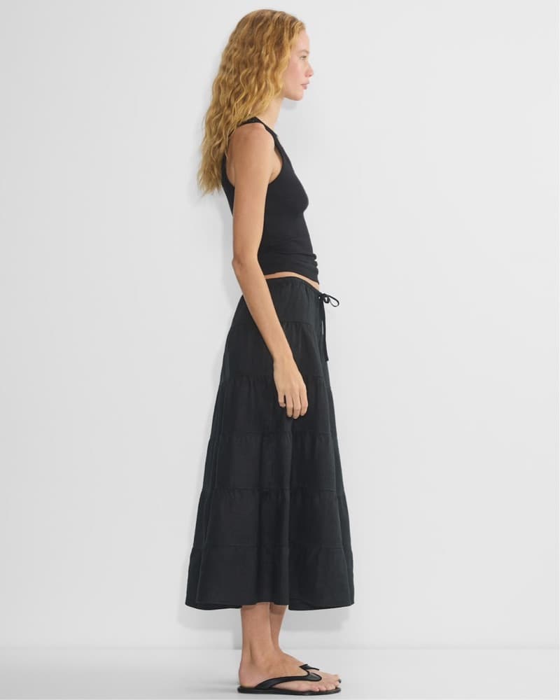 Aritzia Wilfred Black Tiered Maxi Skirt - Image 3
