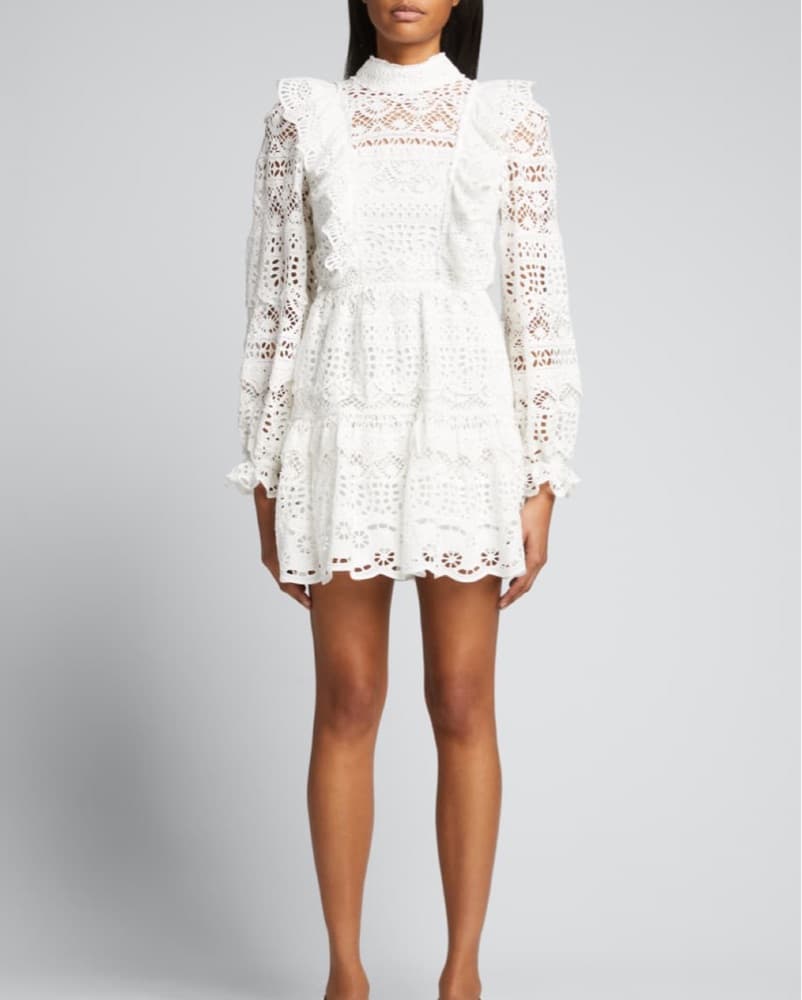 Sea NY White Lace Mini Dress - Image 2